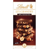 Lindt Les Grandes donkere chocolade met hele hazelnootpitten 150 g