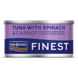 Fish4Dogs Finest cibo in scatola per cani Finest tonno con carote e spinaci 85 g