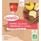 Babybio Doypack appel, framboos 4 x 90 g