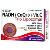 NADH + CoQ10 + Vitamin C Trio Lipozomal, 30 vegetarian capsules, Cosmopharm