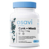 Osavi Zink + Kupfer, 15 mg + 1 mg - 120 vegane Kapseln