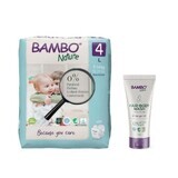 Confezione di pannolini n. 4, 24 pezzi + Shampoo e bagnoschiuma per bambini, 150 ml, Bambo Nature