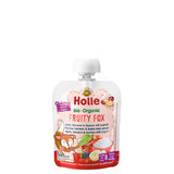 Biologische appel-, banaan- en bessenpuree met fruitige vossenyoghurt, 85g, Holle