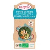 Menù Purea Bio di spinaci e salmone, +8 mesi, 2X200g, BabyBio