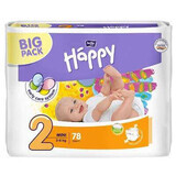 Nappies Mini No. 2, 3- 6 kg, 78 pieces, Happy