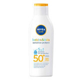 Lozione solare protettiva per bambini SPF 50+ Sensitive Protect, 200 ml, Nivea Sun