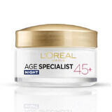 Crema notte antirughe con effetto lifting Age Specialist 45+, 50 ml, Loreal