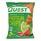 Quest Tortilla Style Protein Chips, Chips Proteicos Sabor Chili Lima, 32 G