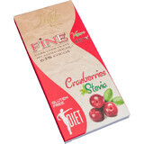 Cioccolato fondente dietetico con mirtilli rossi e stevia, 63% cacao, 80 g, Milete