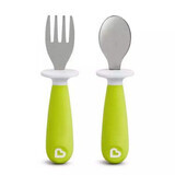 Set forchetta e cucchiaio per bambini Raise, 12 mesi+, Verde, Munchkin