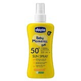 Spray protettivo solare dermopediatrico SPF 50+ Baby Moments, 0 mesi+, 150 ml, Chicco