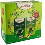 Pacchetto Tè Bio Green Energy + Tè Verde Matcha Biologico al Limone, 17 buste + 17 buste, Yogi Tea