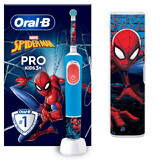 Spazzolino elettrico Oral-B Vitality Pro Kids Spider-Man + kit da viaggio per bambini dai 3 anni in su