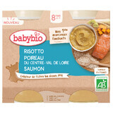 Babybio Risotto Eco Purea con Salmone, 2x200 g, BabyBio