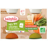Confezione multipla di verdure ecologiche, 4 x 130 g, BabyBio