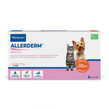 Prodotto dermatologico per applicazione cutanea su cani e gatti di peso inferiore a 10 kg Allerderm Spot On, 6 pipette x 2 ml, Virbac