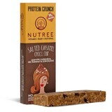 Barretta proteica vegana cruda Protein Crunch, gocce di cioccolato al caramello salato, 60 g, Nutree