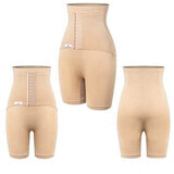 Collant corto modellante con cintura addominale post parto integrata, Taglia L, Beige, Wondermom