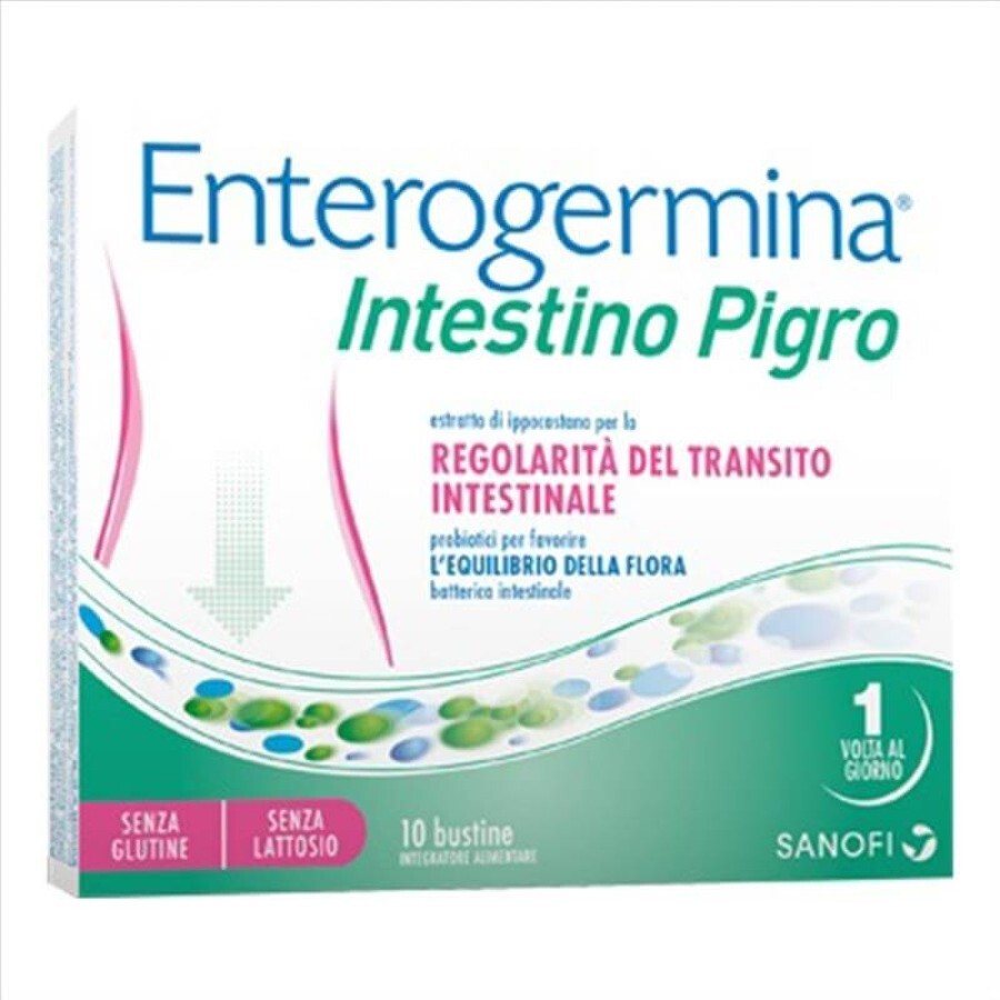 Sanofi Enterogermina - Intestino Pigro Integratore Alimentare, 10 Bustine