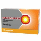 NurofenJunior Supposte Bambini 125 mg, 10 supposte, Reckitt Benckiser