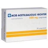 Acido acetilsalicilico 500 mg e gluconato di calcio 150 mg, 30 compresse, Gedeon Richter Romania