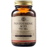 Vitamina B5 Acido Pantotenico 550 mg, 50 capsule vegetali, Solgar