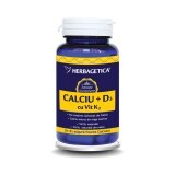 Calcio + D3 + Vitamina K2, 60 capsule, Herbagetica
