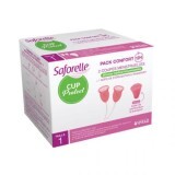 Coppette mestruali in silicone biocompatibile Saforelle, Misura 1, 2 pezzi, Iprad Laboratories