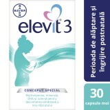 Elevit 3, Multivitaminici per il periodo postpartum e allattamento, 30 capsule, Bayer