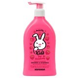Gel doccia e shampoo per bambini all'aroma di lampone, 400 ml, Sanosan