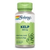 Kelp 550mg e acido folico Solaray, 100 capsule, Secom