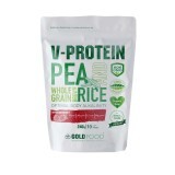 V-Protein Polvere di proteine ​​vegetali alla fragola, 240 g, Gold Nutrition