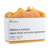Sapone viso antipigmentazione naturale con papaya e mango, 130 g, Sabio