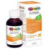 Sciroppo al gusto di arancia e albicocca 22 vitamine e oligoelementi, 125 ml, Pediakid