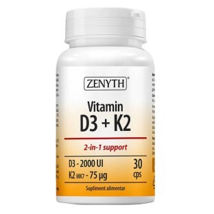 Vitamina D3 + K2, 30 capsule, Zenyth