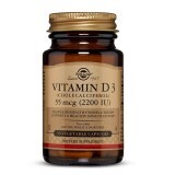 Vitamina D3 2200 IU (Colecalciferolo) 55 mcg, 50 capsule, Solgar