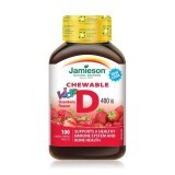 Vitamina D3 400IU bambini al gusto di fragola, 100 compresse masticabili, Jamieson