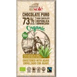 Cioccolato fondente biologico con sciroppo d'agave 73% di cacao, 100g, Pronat