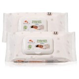 Confezione Tovaglioli ecologici biodegradabili per neonati, 72 pezzi + 72 pezzi, Mommy Care