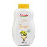 Shampoo e gel doccia con avena per neonati, 400 ml, Friendly Organic