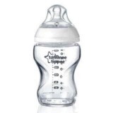 Bottiglia di vetro con tettarella in silicone Closer to Nature, +0 mesi, 250 ml, Tommee Tippee