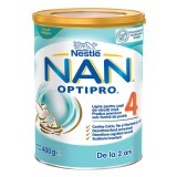 Formula di latte Nan 4 Optipro Premium, +2 anni, 400 g, Nestlé