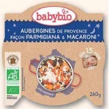 Menù Melanzane Parmigiano e Maccheroni,+15 mesi, 260g, BabyBio