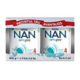 Confezione Premium latte formula Nan 4 Optipro, 2x 800 gr, Nestle