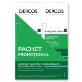 Pacchetto shampoo antiforfora per capelli normali e grassi, Dercos, 2x200 ml, Vichy