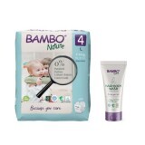 Confezione di pannolini n. 4, 24 pezzi + Shampoo e bagnoschiuma per bambini, 150 ml, Bambo Nature