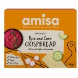 Pane biologico di riso e mais senza glutine Pane croccante, 120g, Amisa