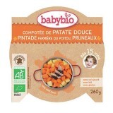 Purea Bio Menu di patate dolci, prugne e carne di faraona, +15 mesi, 260 g, BabyBio