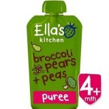Purea ecologica di broccoli, pere e piselli, +4 mesi, 120g, Ella's Kitchen