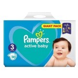 Pannolini Active Baby n. 3, 6-10 kg, 90 pezzi, Pampers